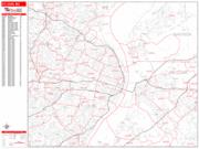 St. Louis Wall Map Zip Code Red Line Style 2023